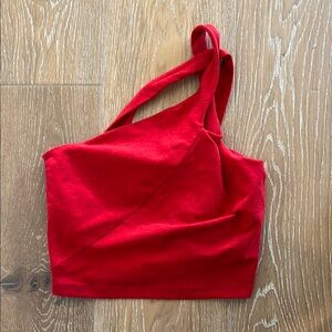 Beyond Yoga Red Asymmetrical Sleeveless Tank Top